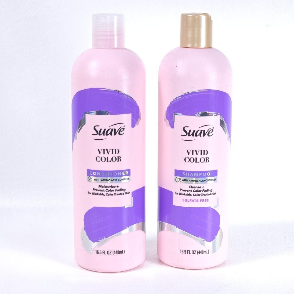 Suave VIVID COLORS Sulfate Free‎ SHAMPOO & CONDITIONER Pack Amino Acids 16.5 oz